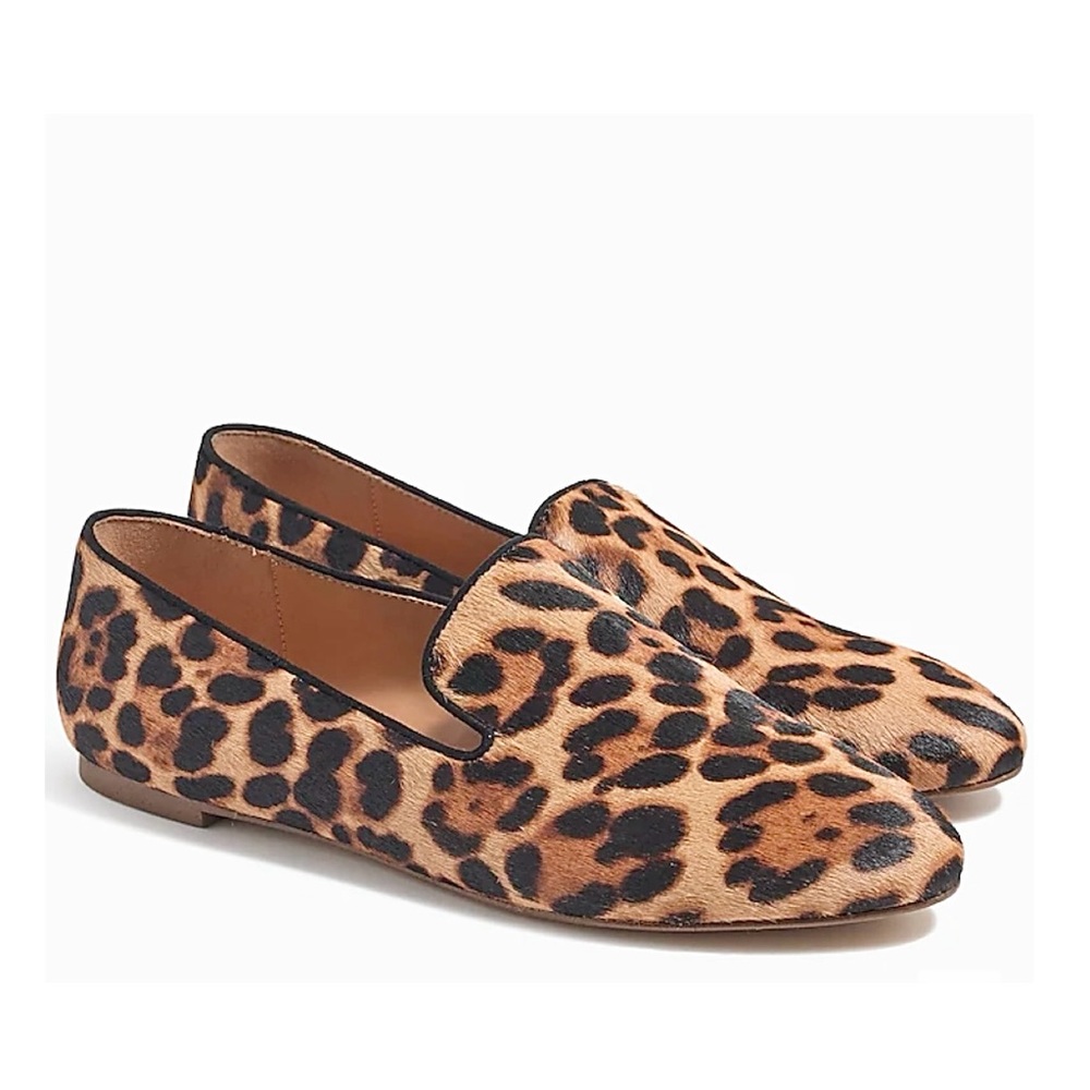 J. Crew Calf Hair Leopard Print Loafers
